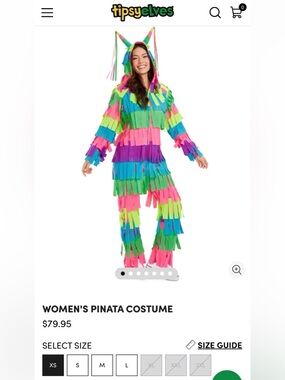 Tipsy Elves Women's Bright Multi-Color Piñata Fringe Hooded Jumpsuit